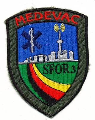 Aufnäher Bundeswehr MEDEVAC SFOR 3 Sarajevo, Rettungshubschrauber